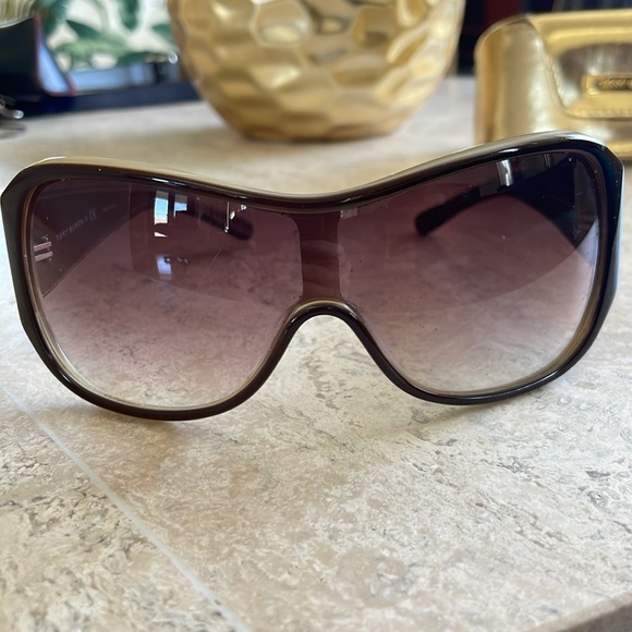 Tory Burch brown leather wraparound sunglasses TY7002Q - Picture 6 of 7